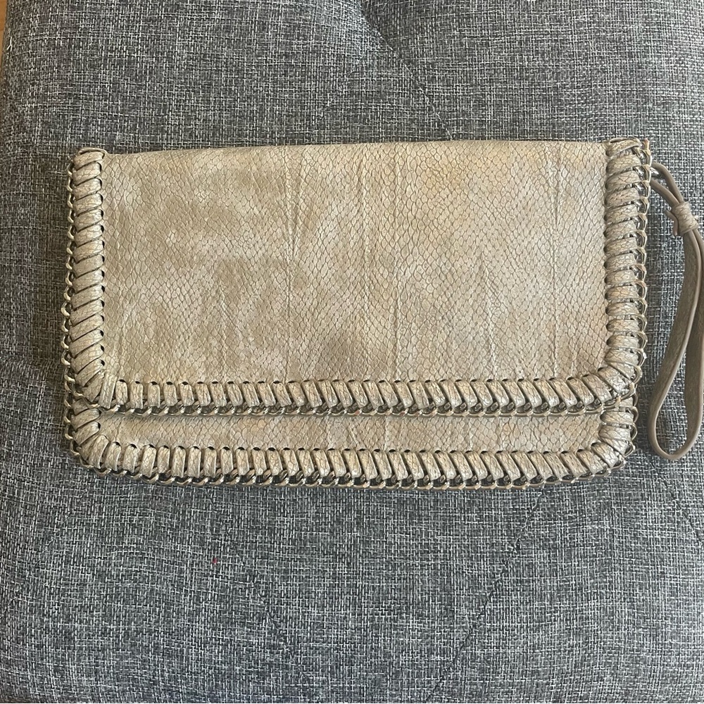 Elegant Beige Wristlet Clutch